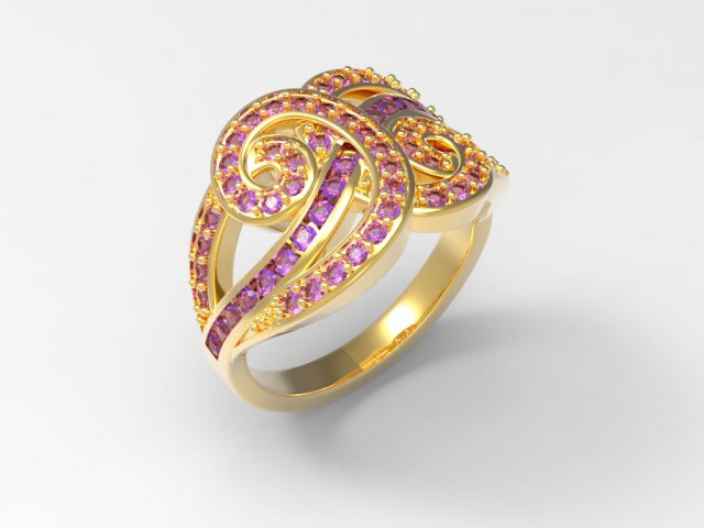 ring with amethyst 3D Model .c4d .max .obj .3ds .fbx .stl .blend 