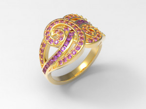 ring with amethyst 3D Model