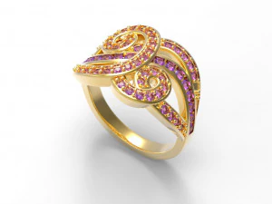 ring with amethyst 3D Model