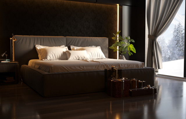 bedroom room 3D Model .c4d .max .obj .3ds .fbx .stl .blend 