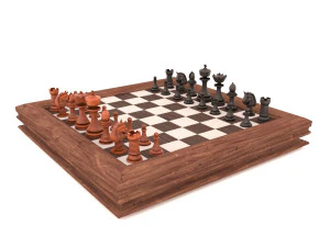 satran&ccedil; oyun tahtası ve t&uuml;m par&ccedil;alar 3D Model