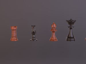 chess game board and all pieces 3D मॉडल