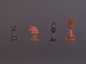 chess game board and all pieces 3D मॉडल