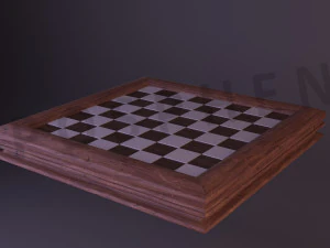 chess game board and all pieces 3D Model