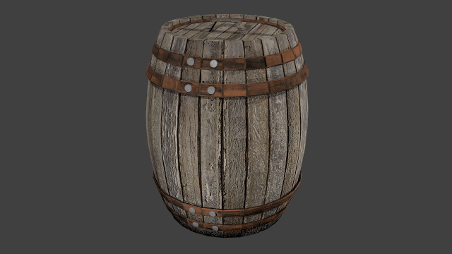 old barrel Model 3D .c4d .max .obj .3ds .fbx .stl .blend 