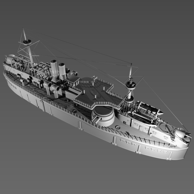 Ship cruiser 3D Модель .c4d .max .obj .3ds .fbx .stl .blend 