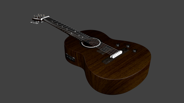 guitar acoustic 3D Модель .c4d .max .obj .3ds .fbx .stl .blend 