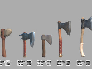 axe pack 1 low-poly 3D-Modell