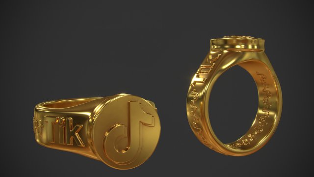 ring tiktok 3d print model 3Dプリントモデル .c4d .max .obj .3ds .fbx .stl .blend 