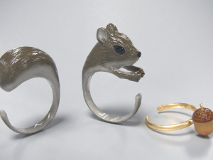 rings squirrel and acorn 3d print model 3D प्रिंट मॉडल