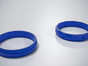 rings faceted and lines 3d print model Model Cetak 3D