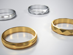rings faceted and lines 3d print model 3D प्रिंट मॉडल