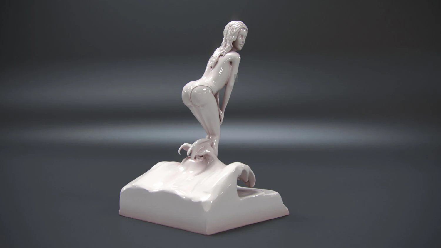 girl and sea 3d print model 3D Print Model .c4d .max .obj .3ds .fbx .stl .blend