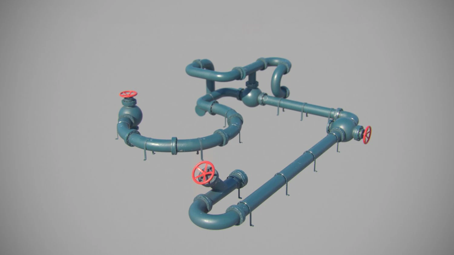 modular pipes low-poly 3D Model .c4d .max .obj .3ds .fbx .stl .blend 