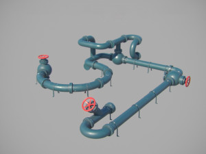 modular pipes low-poly 3D 모델