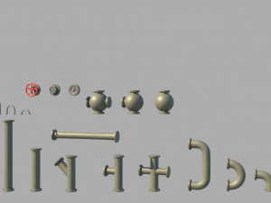 modular pipes low-poly 3D Модель