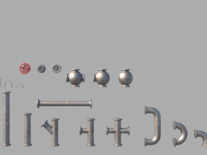modular pipes low-poly 3D Модель