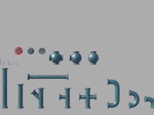 modular pipes low-poly 3D Модель