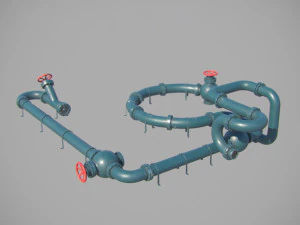 modular pipes low-poly 3D Model