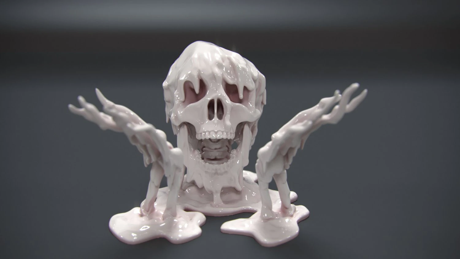 melted skull 3d print model 3D Print Model .c4d .max .obj .3ds .fbx .stl .blend 