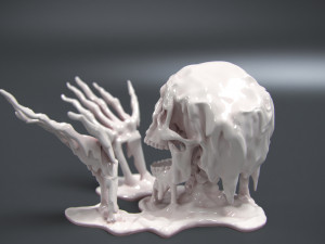 melted skull 3d print model 3D Baskı Modeli