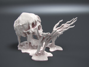 melted skull 3d print model 3D Baskı Modeli