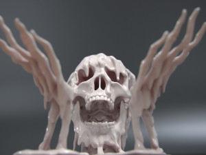 melted skull 3d print model 3D Baskı Modeli