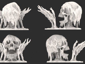 melted skull 3d print model 3D Baskı Modeli