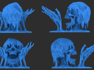 melted skull 3d print model 3D Baskı Modeli