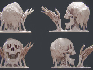 melted skull 3d print model 3D Baskı Modeli