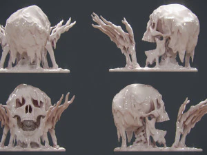 melted skull 3d print model 3D Print Model