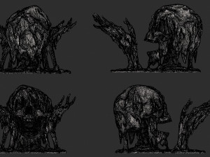 melted skull 3d print model 3D Baskı Modeli