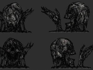 melted skull 3d print model 3D Print Model