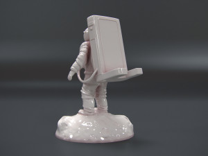 astronaut on the moon phone holder 3d print model 3Dプリントモデル