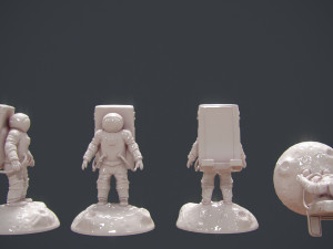 astronaut on the moon phone holder 3d print model 3Dプリントモデル
