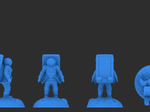 astronaut on the moon phone holder 3d print model 3Dプリントモデル