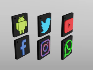 社交钥匙扣 3D 模型