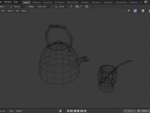 mate with kettle low poly Modèle 3D