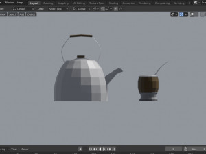 mate with kettle low poly Modèle 3D