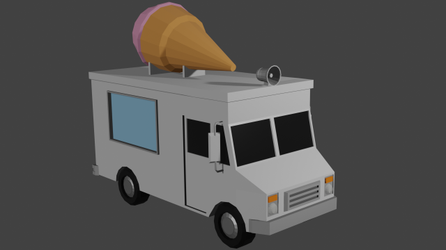 ice cream truck lowpoly 3D Модель .c4d .max .obj .3ds .fbx .stl .blend 