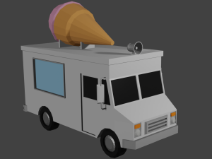 ice cream truck lowpoly 3D Model