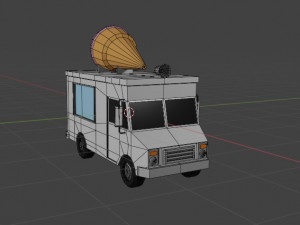 ice cream truck lowpoly 3D Модель