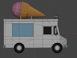 ice cream truck lowpoly 3D Модель
