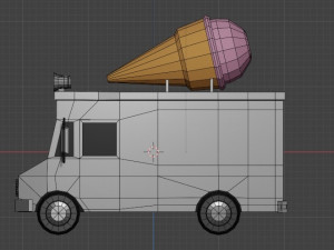 ice cream truck lowpoly 3D Модель