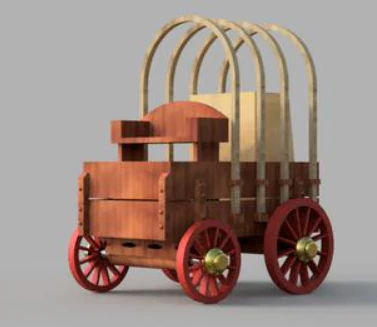 covered wagon 3D Print Model .c4d .max .obj .3ds .fbx .stl .blend 