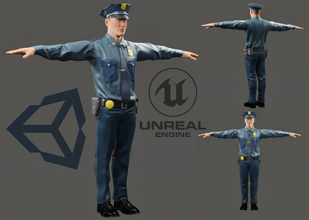police 3D Model .c4d .max .obj .3ds .fbx .stl .blend