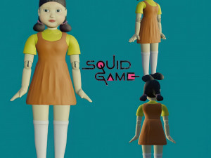 squid game robot doll 3D मॉडल