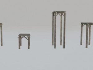 wood bridge assets pack 3D Model