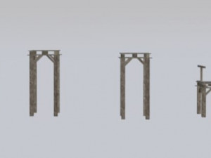 wood bridge assets pack 3D Model