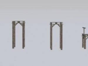 wood bridge assets pack 3D Model